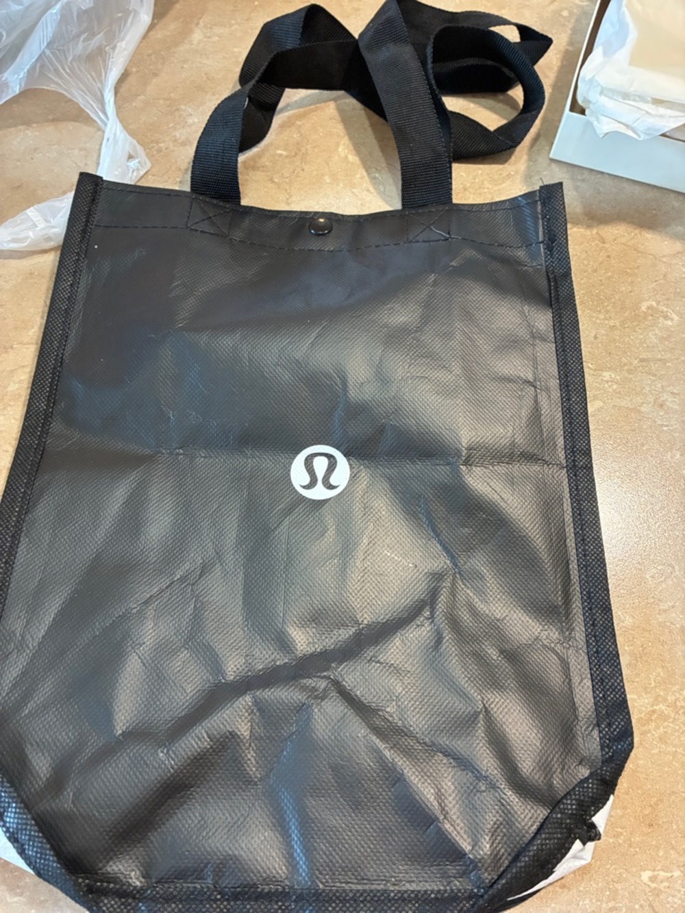 lululemon athletica Black Reusable Tote with White Logo